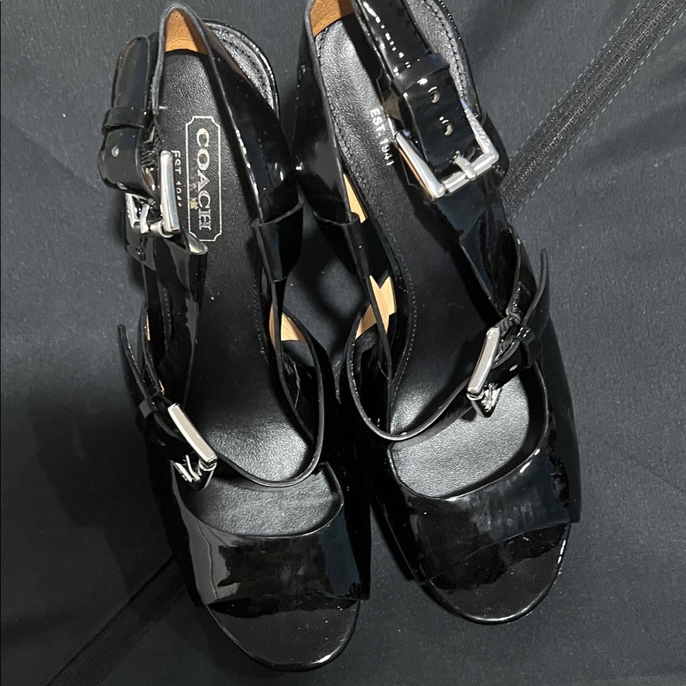 Coach Glossy Black Women's Heels